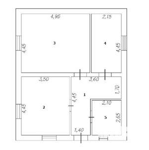 Дом 67м², 1-этажный, участок 5 сот.