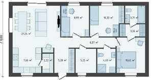 Дом 86м², 1-этажный, участок 6 сот.