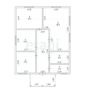 Дом 83м², 2-этажный, участок 10 сот.