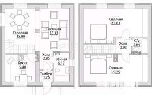 Дом 100м², 2-этажный, участок 3 сот.