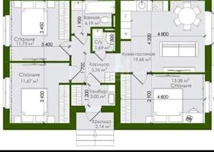 Дом 41м², 2-этажный, участок 11 сот.