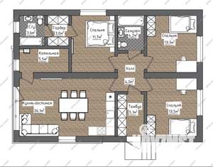 Коттедж 95м², 1-этажный, участок 5 сот.