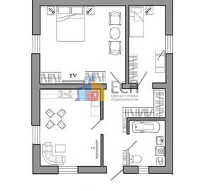 Дом 66м², 1-этажный, участок 5 сот.  