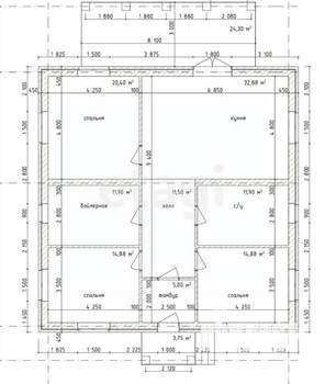 Дом 155м², 1-этажный, участок 8 сот.