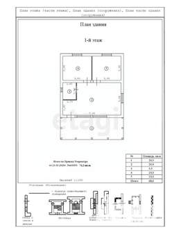 Дом 71м², 1-этажный, участок 8 сот.  