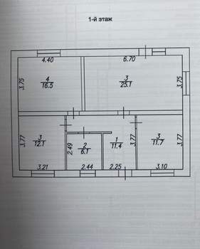 Дом 85м², 1-этажный, участок 10 сот.  