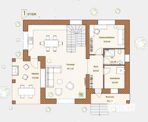 Дом 174м², 2-этажный, участок 6 сот.  