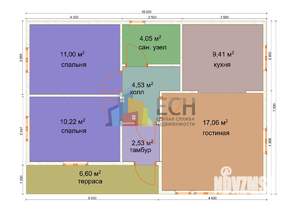 Дом 65м², 1-этажный, участок 7 сот.  