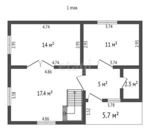 Дом 115м², 2-этажный, участок 10 сот.  