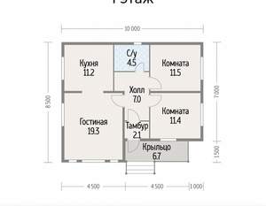 Дом 75м², 1-этажный, участок 15 сот.  