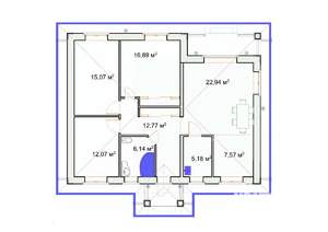 Дом 116м², 1-этажный, участок 6 сот.  