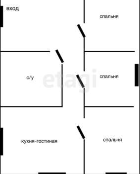Дом 100м², 1-этажный, участок 8 сот.  