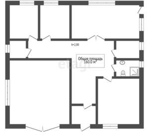 Дом 160м², 1-этажный, участок 8 сот.  