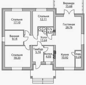 Дом 70м², 1-этажный, участок 5 сот.  