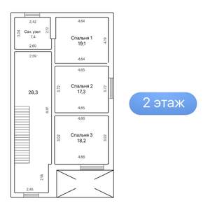 Дом 184м², 2-этажный, участок 6 сот.  