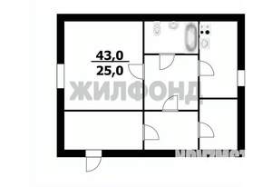 Дом 43м&sup2;, 1-этажный, участок 6 сот.  