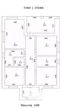 Дом 125м², 1-этажный, участок 6 сот.  