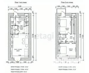 Таунхаус 90м², 2-этажный, участок 3 сот.  