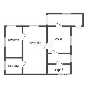 Дом 55м², 1-этажный, участок 11 сот.  