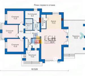 Дом 140м², 1-этажный, участок 8 сот.  