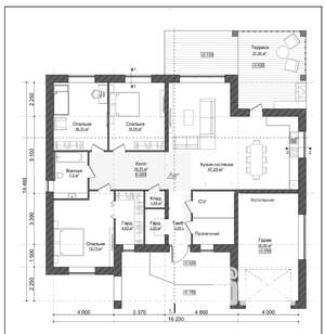 Коттедж 170м², 1-этажный, участок 17 сот.  