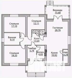 Дом 70м², 1-этажный, участок 5 сот.  