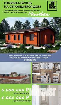 Дом 83м², 1-этажный, участок 5 сот.  