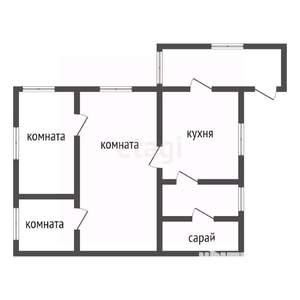 Дом 55м², 1-этажный, участок 11 сот.  