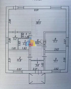 Дом 100м², 1-этажный, участок 8 сот.  