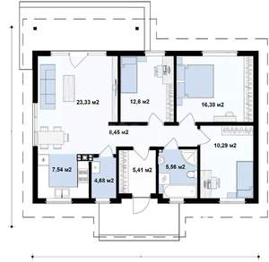 Дом 107м², 1-этажный, участок 7 сот.  