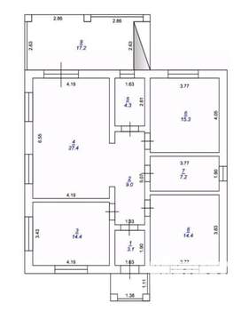 Дом 121м², 1-этажный, участок 8 сот.  
