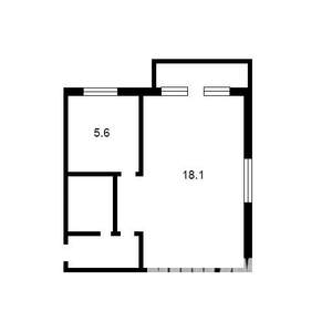 1-к квартира, на длительный срок, 31м2, 4/5 этаж