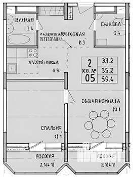2-к квартира, на длительный срок, 60м2, 5/14 этаж
