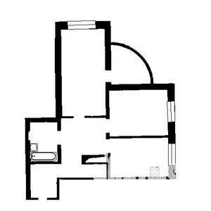 2-к квартира, на длительный срок, 43м2, 3/5 этаж