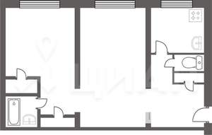 2-к квартира, на длительный срок, 45м2, 3/4 этаж