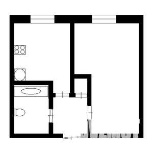 1-к квартира, на длительный срок, 32м2, 5/5 этаж