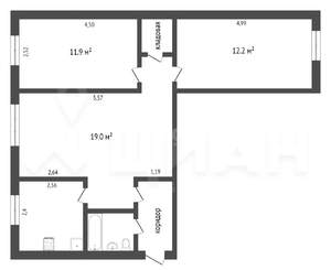 3-к квартира, на длительный срок, 58м2, 5/5 этаж