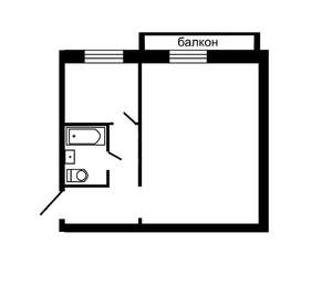 1-к квартира, на длительный срок, 34м2, 5/5 этаж