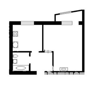 2-к квартира, на длительный срок, 43м2, 2/5 этаж