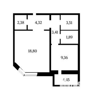 1-к квартира, на длительный срок, 44м2, 11/18 этаж