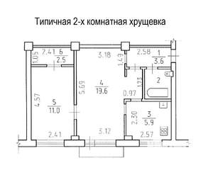 2-к квартира, на длительный срок, 42м2, 4/5 этаж