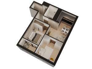 2-к квартира, вторичка, 54м2, 25/25 этаж