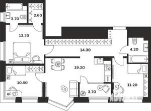 3-к квартира, вторичка, 83м2, 7/24 этаж
