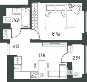 1-к квартира, вторичка, 39м2, 2/15 этаж