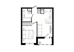 1-к квартира, строящийся дом, 38м2, 19/25 этаж