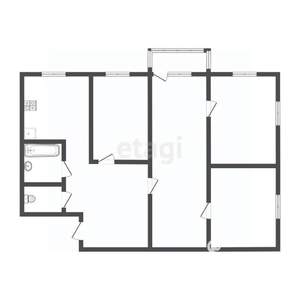 4-к квартира, вторичка, 59м2, 3/5 этаж