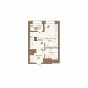 1-к квартира, вторичка, 27м2, 11/14 этаж