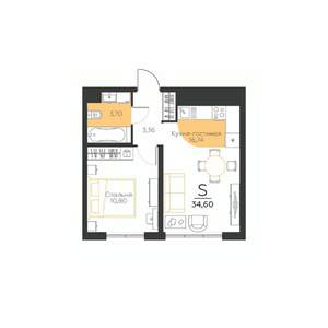 1-к квартира, вторичка, 35м2, 5/5 этаж