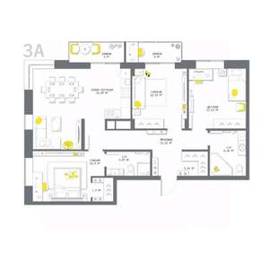3-к квартира, вторичка, 98м2, 9/25 этаж