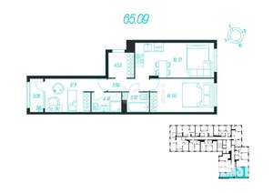 3-к квартира, вторичка, 65м2, 4/15 этаж